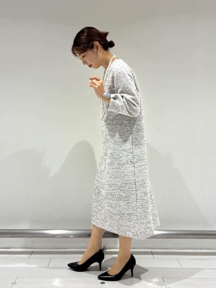 Rinさんの「UNTITLED｜【洗える/ストレッチ】ツイードジャージワンピース」を使ったコーディネート