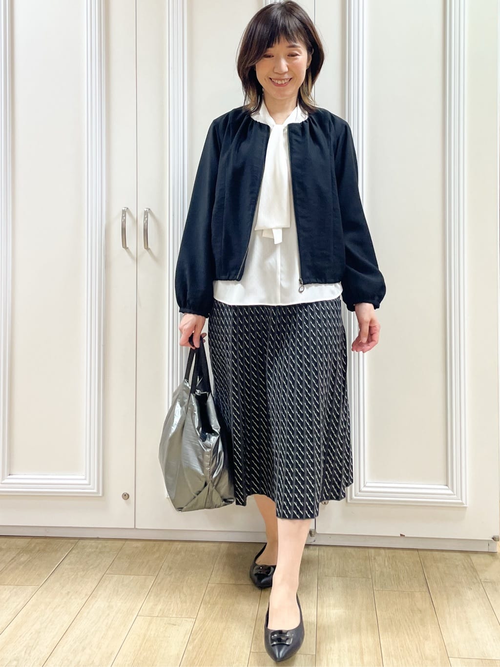 めいさんの「Reflect｜【ライトアウター／ゆったり羽織れる／気軽な羽織りに◎】ライトブルゾン」を使ったコーディネート
