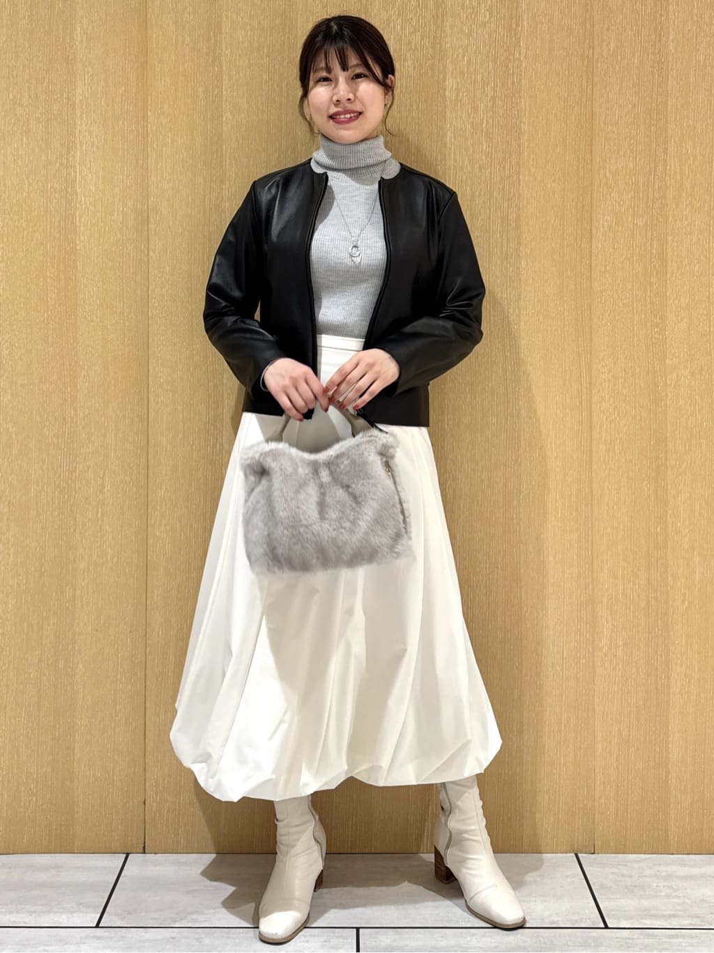 nanaさんの「UNTITLED｜【着丈短め/柔らかな質感】ラムレザージャケット」を使ったコーディネート