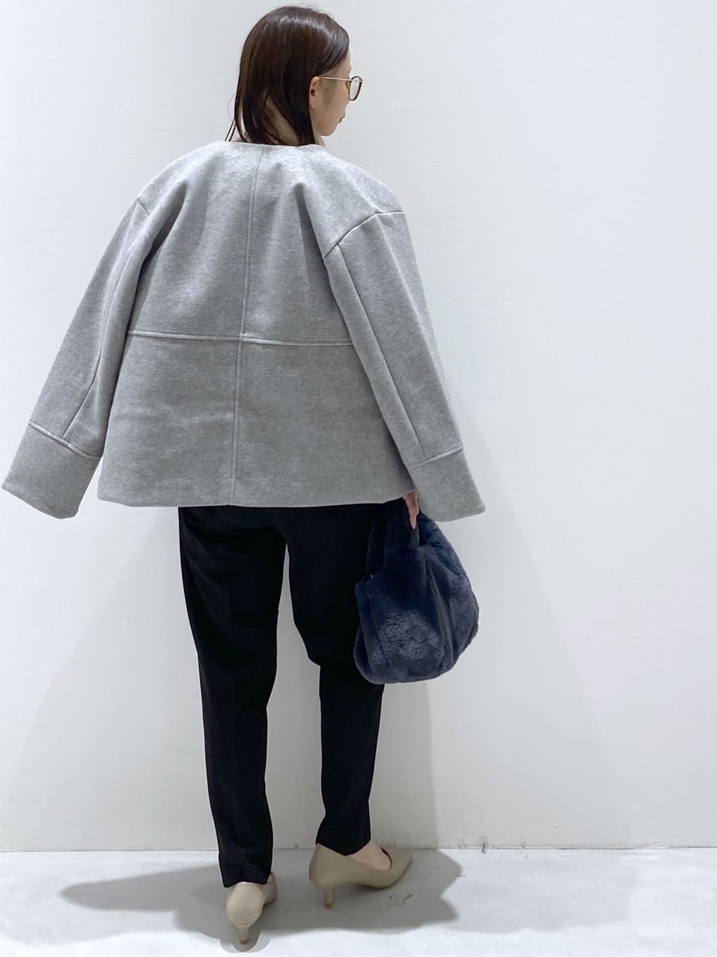 えりさんの「OPAQUE.CLIP｜ウールライクメルトンノーカラーコート【洗濯機洗い可】」を使ったコーディネート