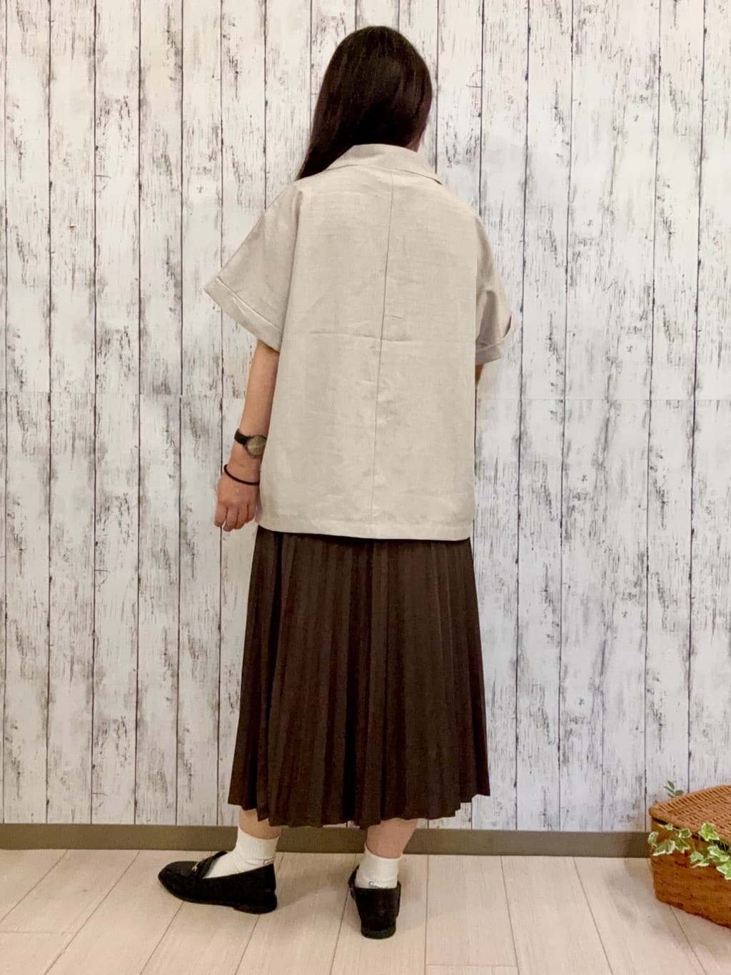 mizuさんの「SHOO･LA･RUE｜【S-LL】さらりと着たい大人のための 麻調半袖ジャケット」を使ったコーディネート