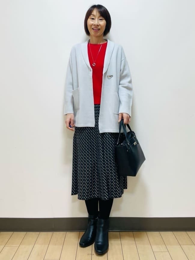 Riiさんの「Reflect｜【ライトアウター／気軽な羽織に◎】オフボディカーディガン」を使ったコーディネート