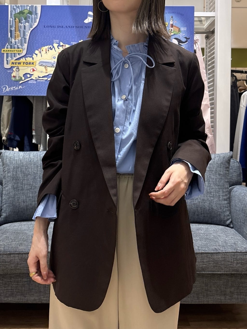 risaさんの「Dessin｜【洗える】ダブルブレストジャケット」を使ったコーディネート