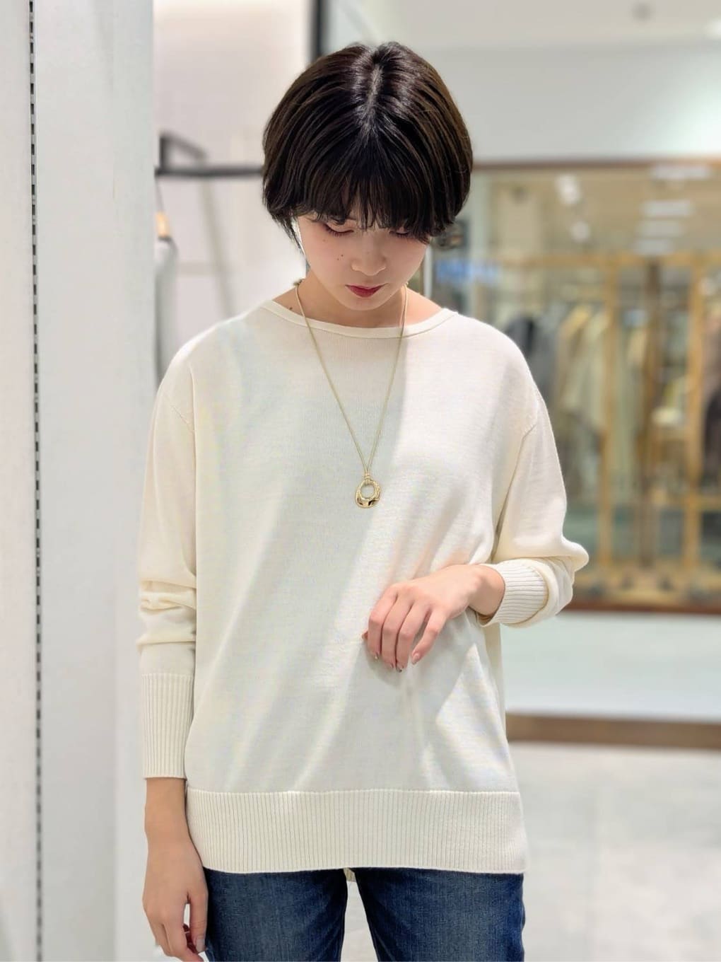 nonoさんの「UNTITLED｜リングコードトップネックレス」を使ったコーディネート
