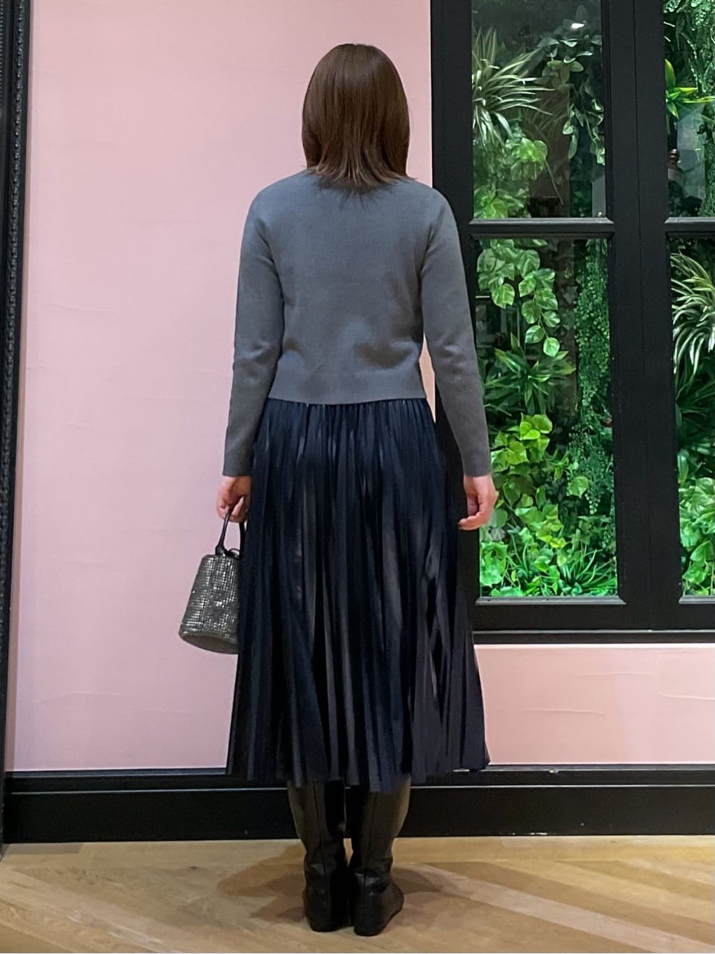 maruさんの「DRESSTERIOR｜◆【洗える/ストレッチ性/オンオフ】箔プリントプリーツスカート」を使ったコーディネート