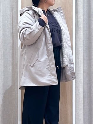 naoさんの「grove｜最終お値下げ！！【名品アウター/3WAY・はっ水】ボアライナー付きモッズコート」を使ったコーディネート