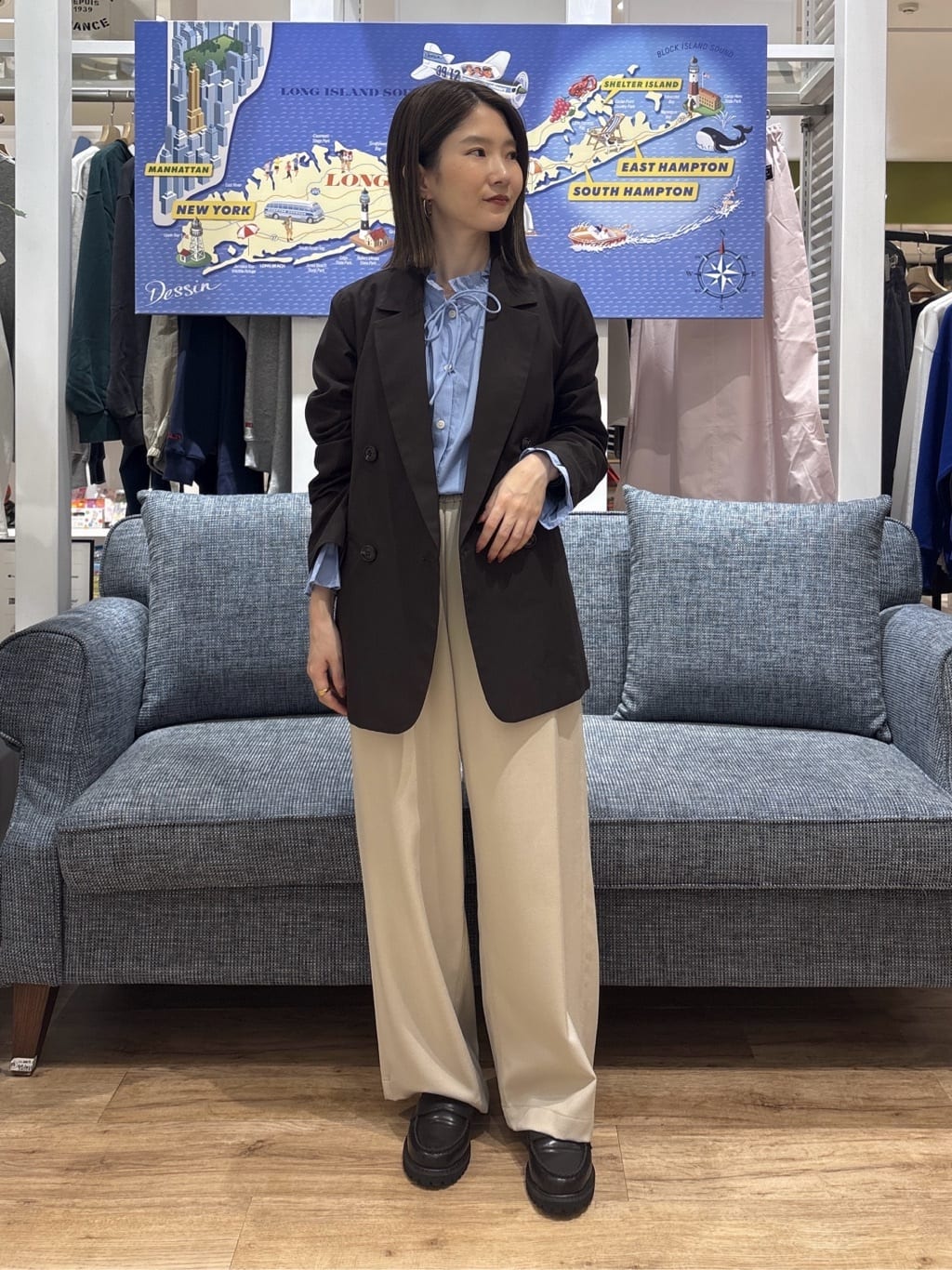 risaさんの「Dessin｜【洗える】ダブルブレストジャケット」を使ったコーディネート