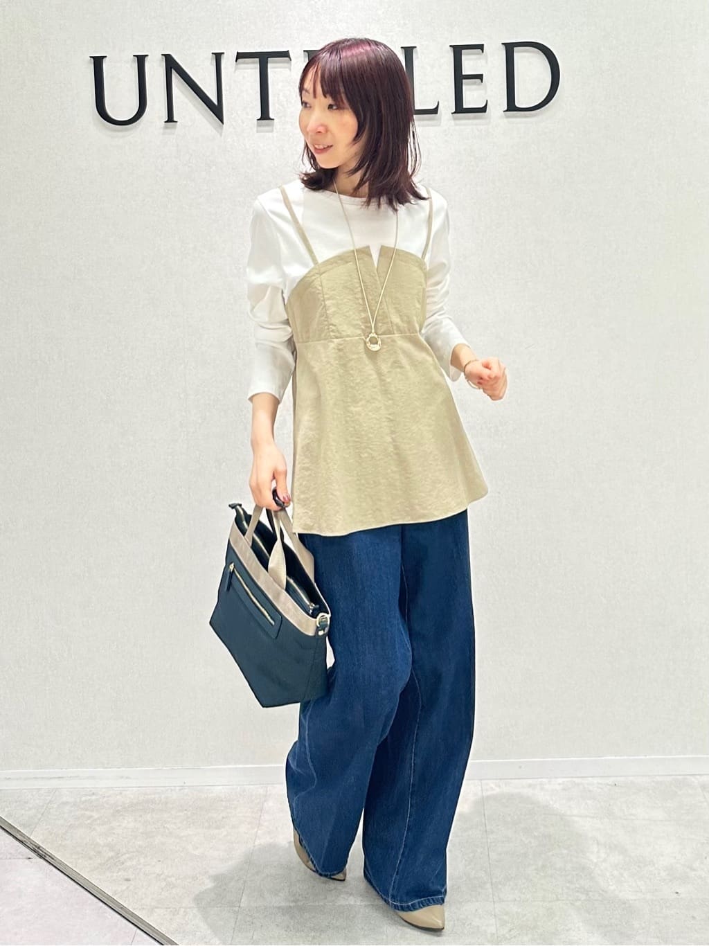 Miwaさんの「UNTITLED｜【アンサンブル可/洗える/ボタンなし】シルクウールカシミヤ 着流しカーディガン」を使ったコーディネート