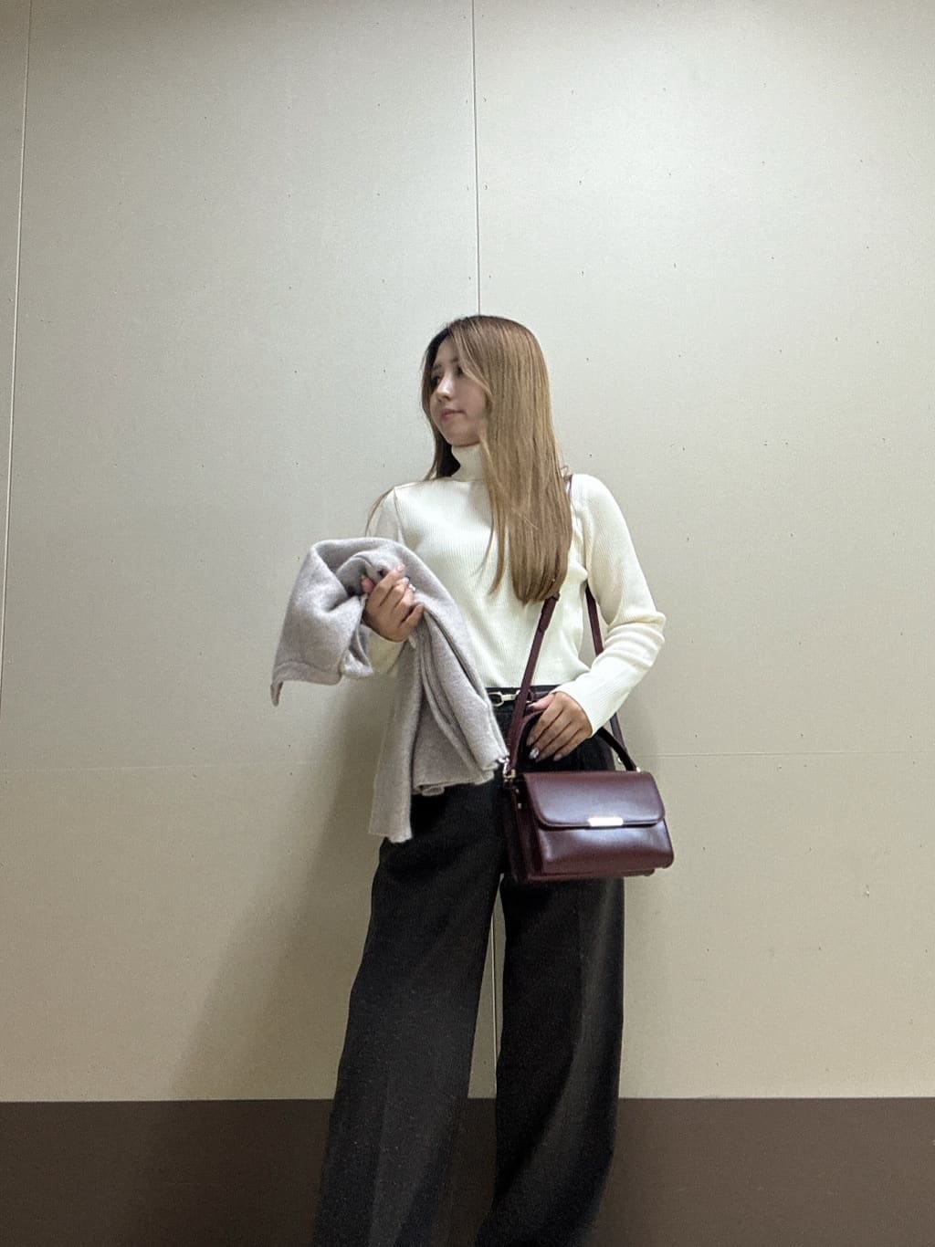 rimaさんの「UNTITLED｜【洗える/アンサンブル可能/ウール100%】リブタートルネックウールニット」を使ったコーディネート