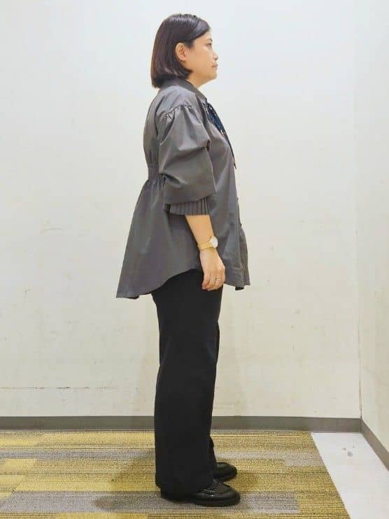 okayuさんの「THE SHOP TK｜【ラクで快適】ハイパーストレッチ あったか裏起毛ワイドパンツ」を使ったコーディネート