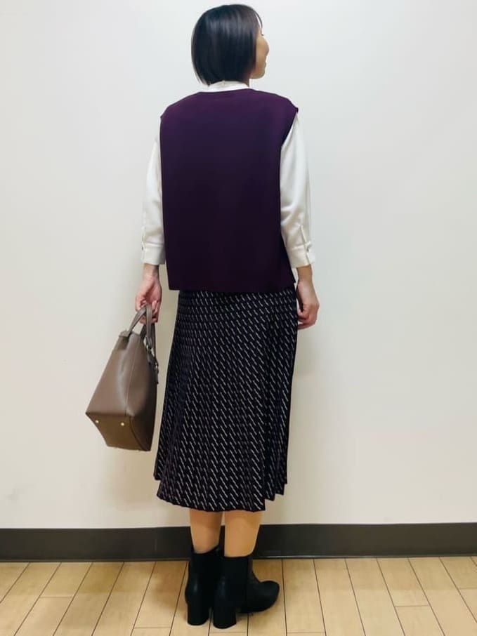 Riiさんの「Reflect｜【配色ボウタイ付き】八分袖ジョーゼットブラウス」を使ったコーディネート