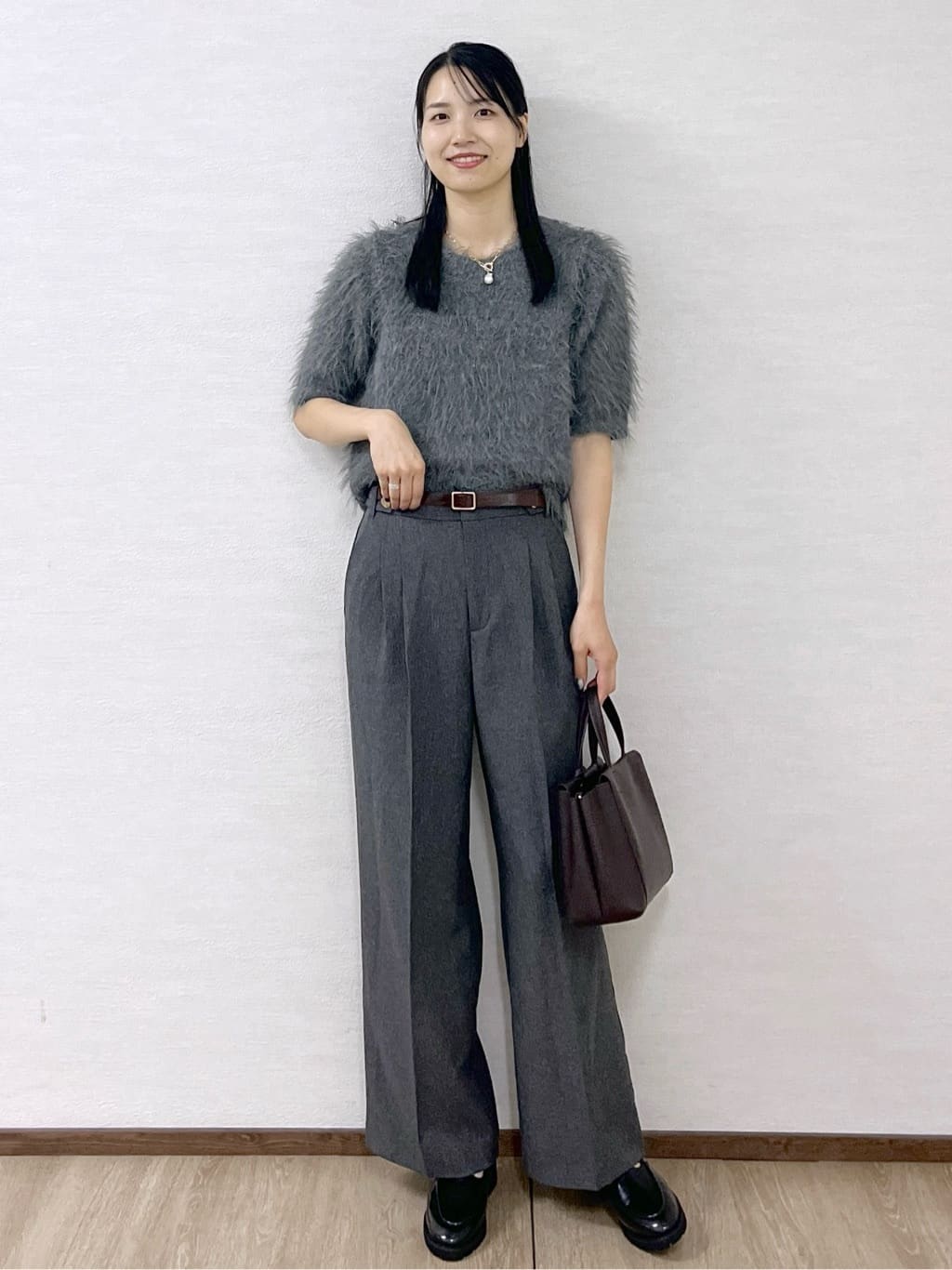 sachikoさんの「OPAQUE.CLIP｜ウールライクメルトンノーカラーコート【洗濯機洗い可】」を使ったコーディネート