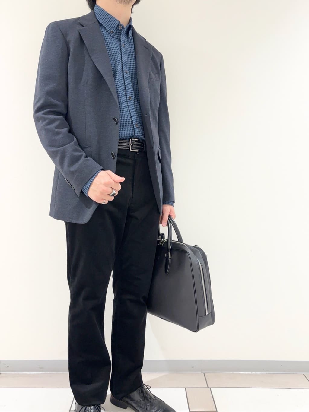 及川さんの「TAKEO KIKUCHI｜【None Of Stress】アクティブジャージ 千鳥 ジャケット」を使ったコーディネート