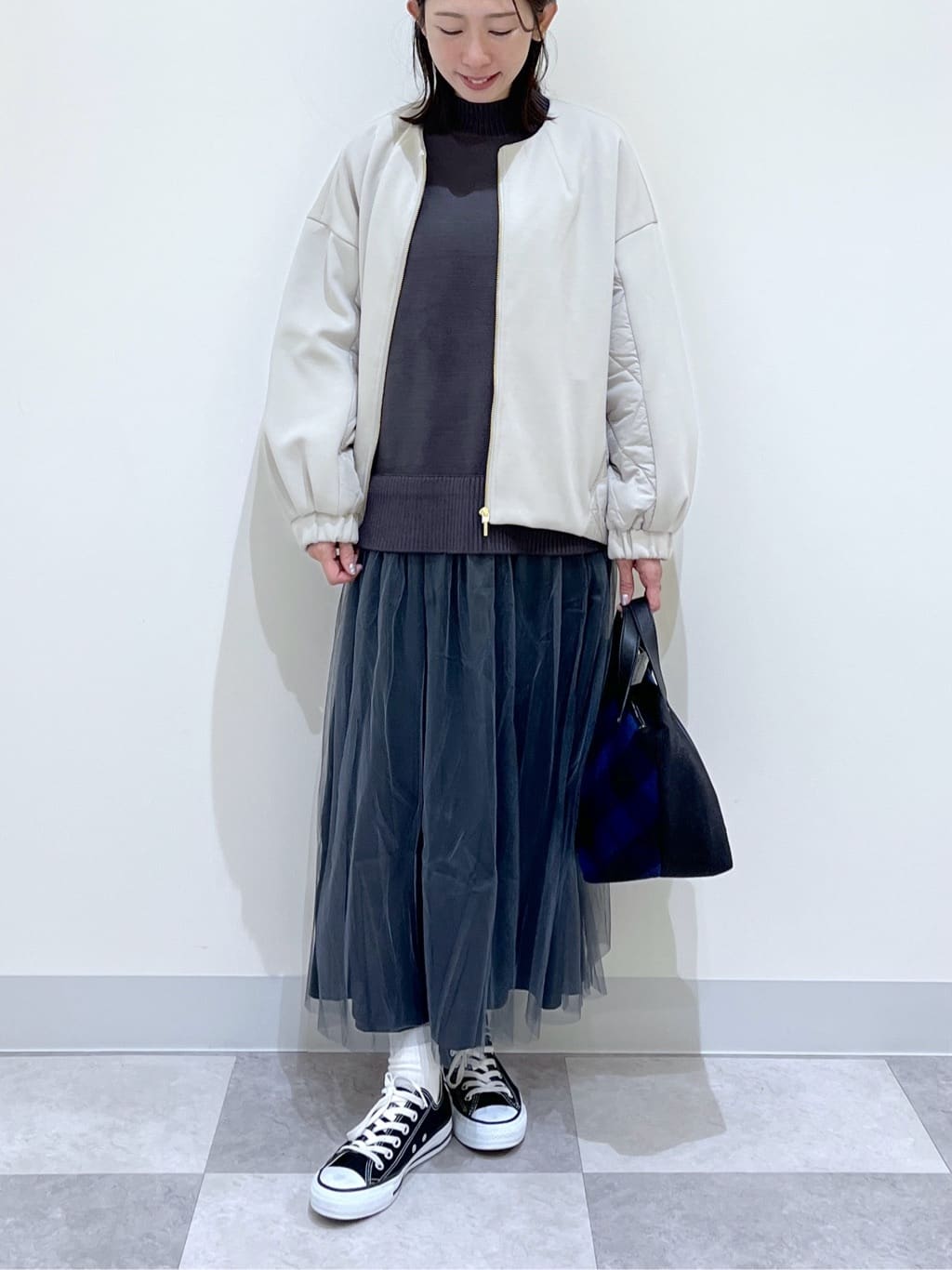 canaさんの「Dessin｜【洗える】ニットチュールドッキングワンピース」を使ったコーディネート