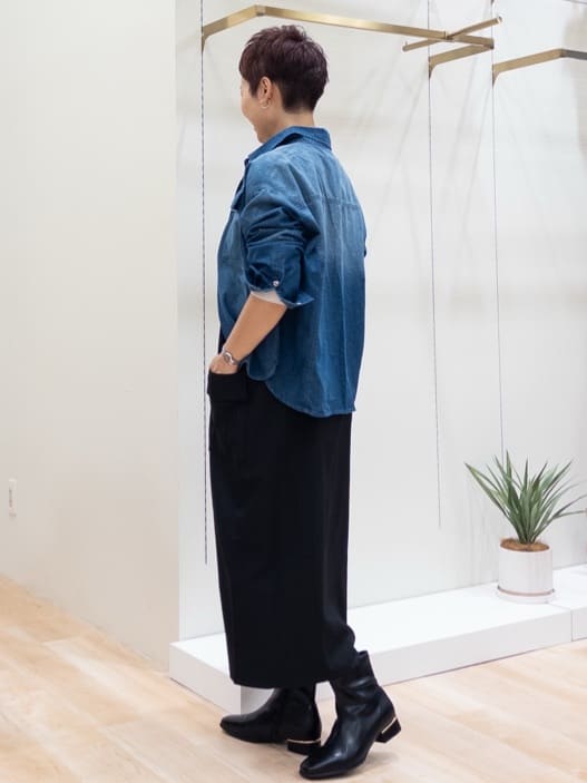 シュウコさんの「grove｜【最終お値下げ！】ガーターボートネックプルオーバー【洗える/毛玉軽減】」を使ったコーディネート