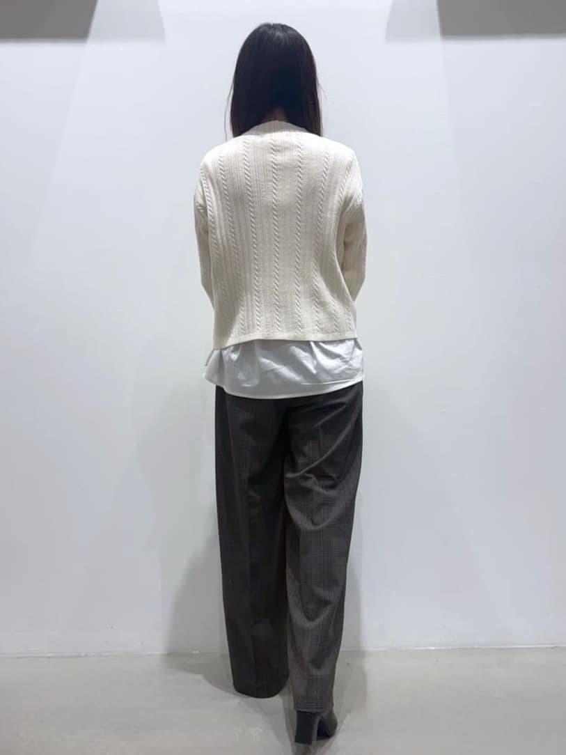 ＷＡさんの「grove｜【毛玉軽減／洗える】クロップドミニケーブルニット」を使ったコーディネート