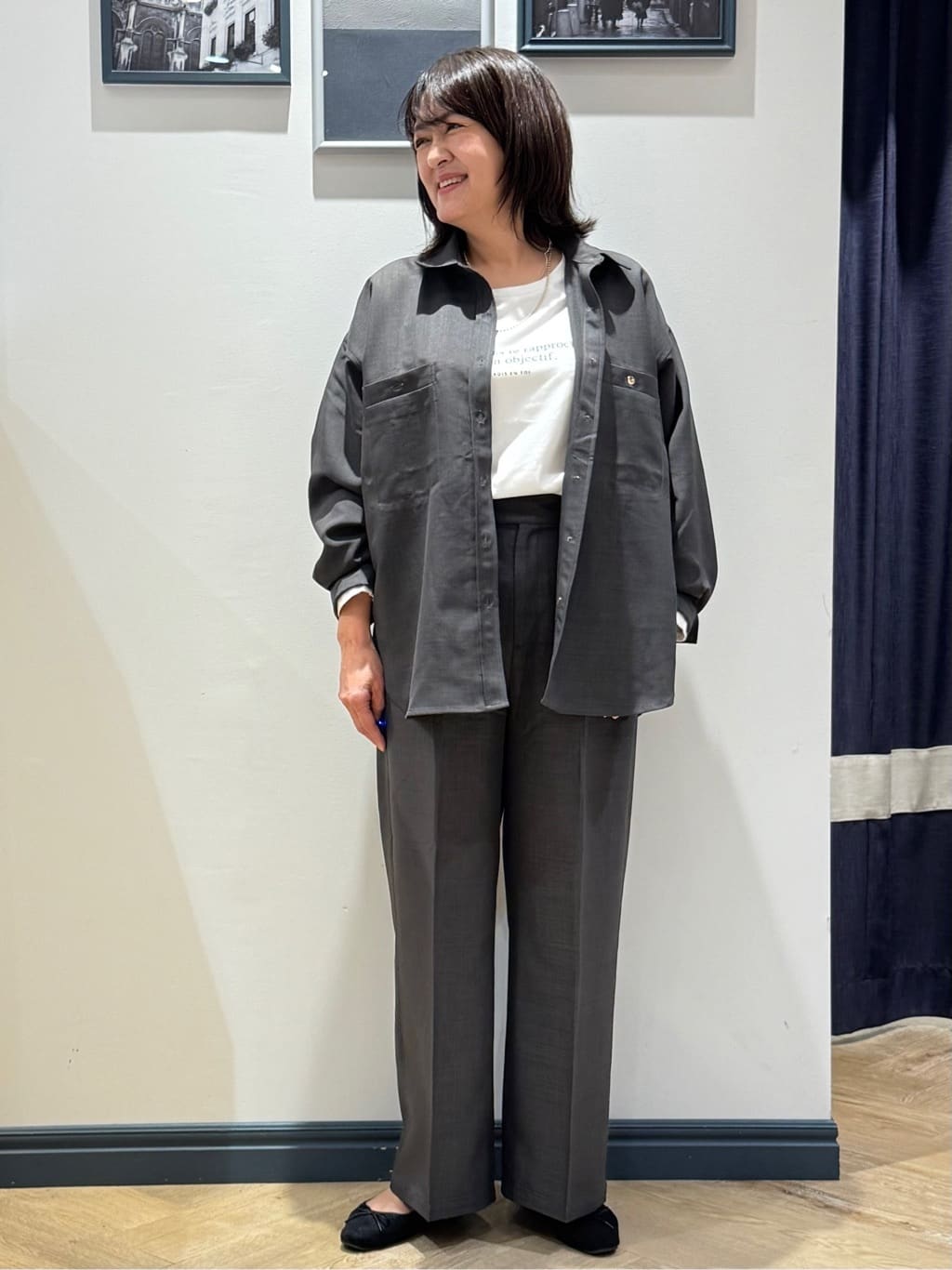 Lilyさんの「grove｜【カセット服】洗えるストレートワイドパンツ」を使ったコーディネート