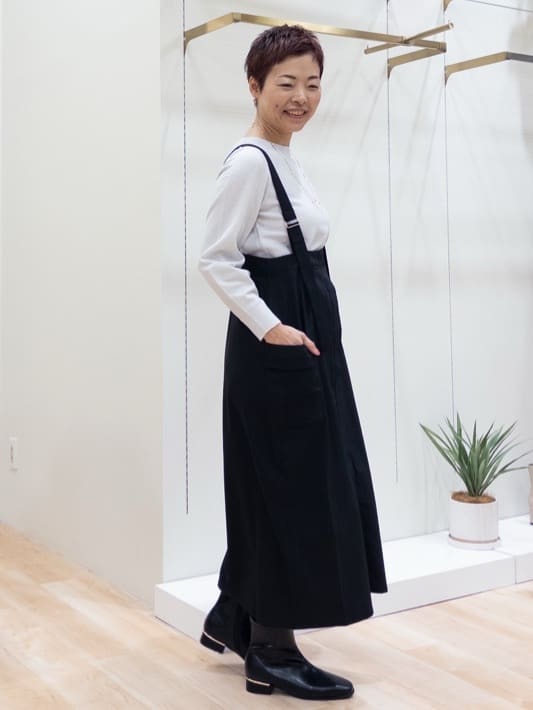 シュウコさんの「grove｜【最終お値下げ！】ガーターボートネックプルオーバー【洗える/毛玉軽減】」を使ったコーディネート