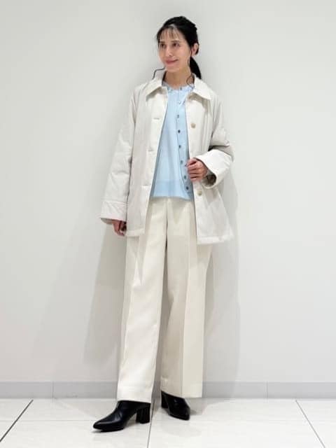 kayoさんの「INDIVI｜【超軽量／蓄熱】ライトパフステンカラーコート」を使ったコーディネート
