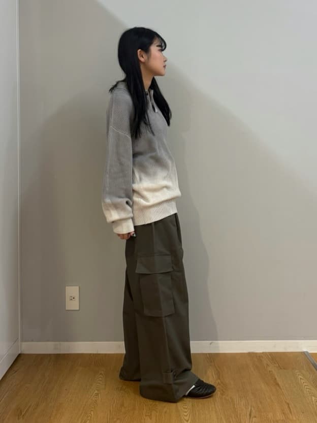 madokaさんの「tk.TAKEO KIKUCHI｜畦編みニットポロシャツブリーチ」を使ったコーディネート