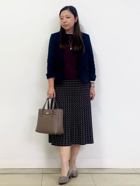 chisaさんの「Reflect｜【WEB先行カラーあり／セットアップ可】幾何調柄ニットスカート」を使ったコーディネート