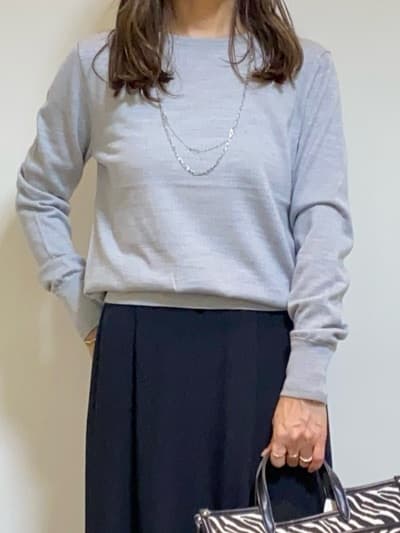 tomoさんの「UNTITLED｜【アンサンブル可/洗える/ウール100%】クルーネックウールニット」を使ったコーディネート