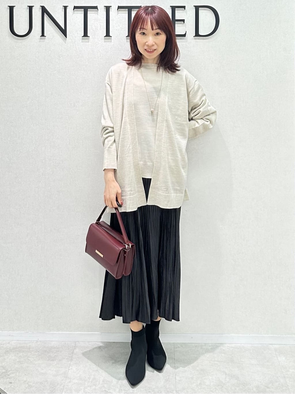 Miwaさんの「UNTITLED｜【アンサンブル可/洗える/ボタンなし】シルクウールカシミヤ 着流しカーディガン」を使ったコーディネート
