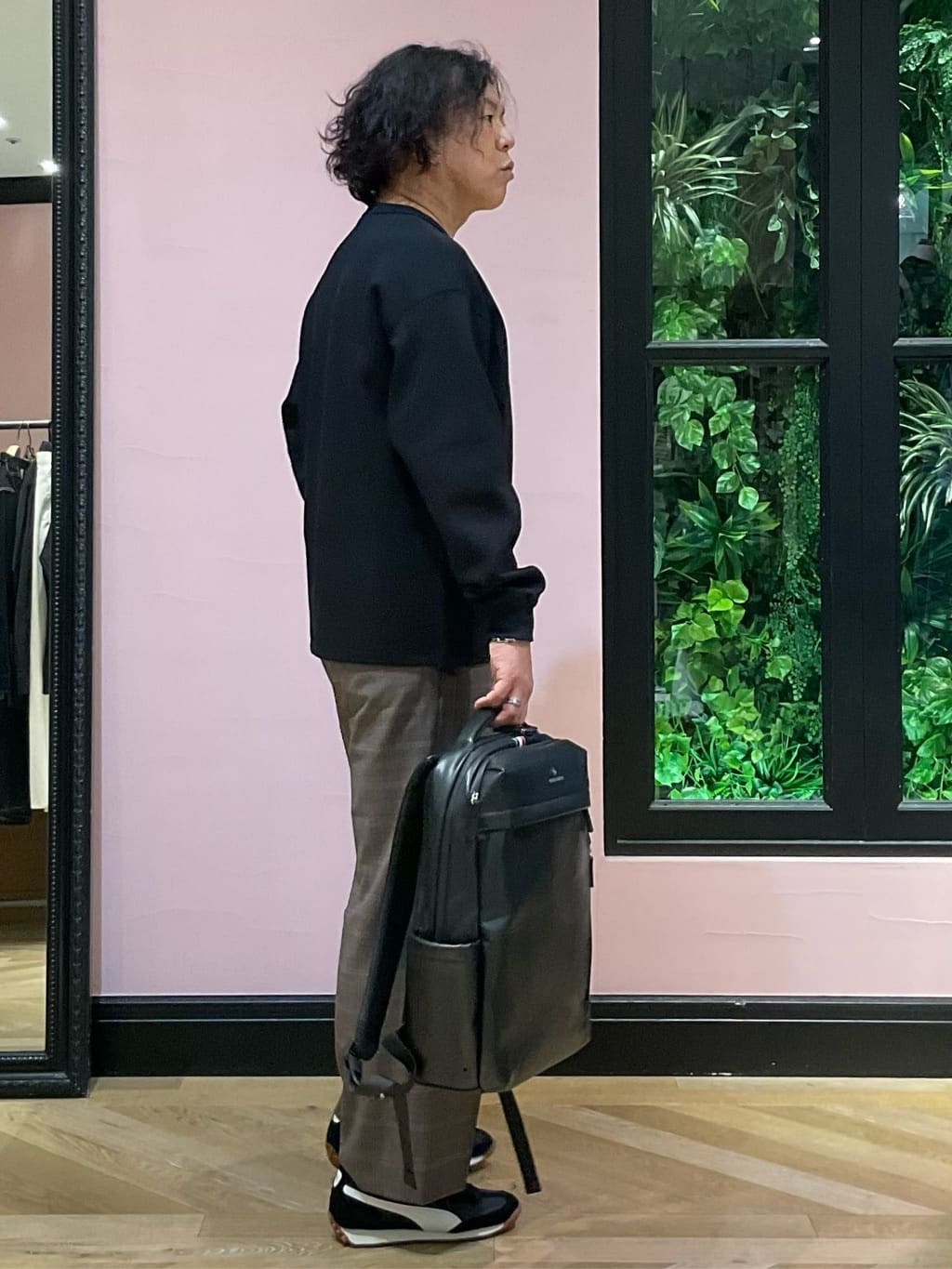 Nagaseさんの「DRESSTERIOR｜【撥水加工/荷重軽減】サスペンション リサイクルレザーバックパック」を使ったコーディネート