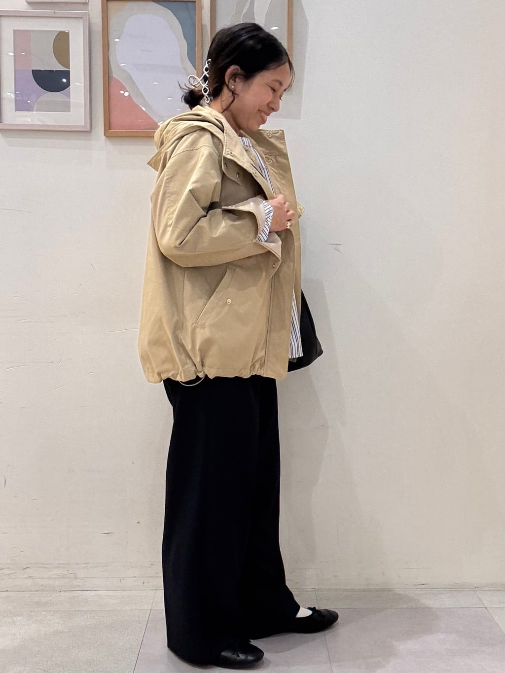 たけぴさんの「SHOO･LA･RUE｜【S-LL】キャンディースリーブが女性らしい マルチストライプブラウス」を使ったコーディネート