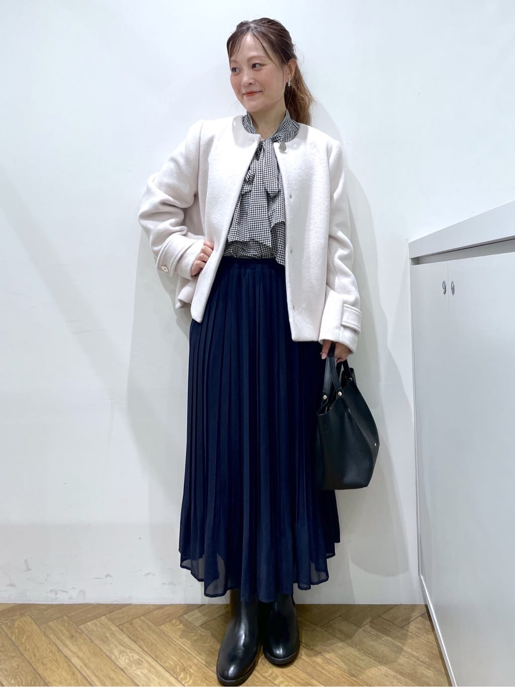Junさんの「index｜アシンメトリーレイヤードボウタイブラウス【洗濯機OK／イージーアイロン／防シワ】《XS～3L》」を使ったコーディネート