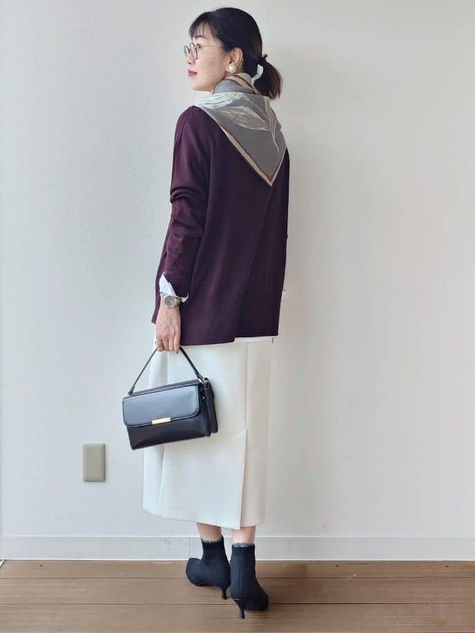 MUTSUKOさんの「UNTITLED｜【8色展開/体型カバー】魅せるタイムレスニット」を使ったコーディネート