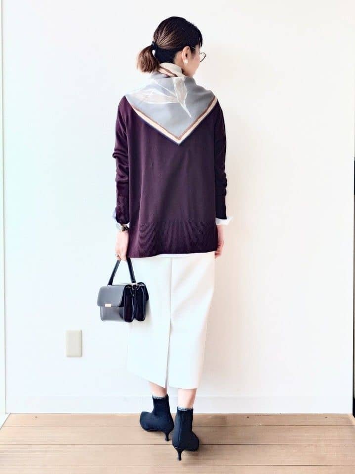 MUTSUKOさんの「UNTITLED｜【8色展開/体型カバー】魅せるタイムレスニット」を使ったコーディネート