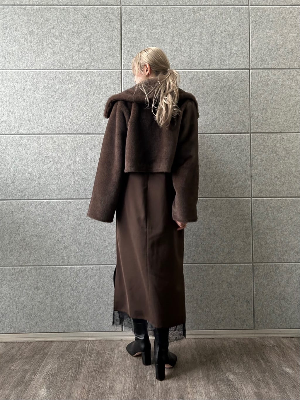 honoka Aさんの「CODE A｜faux mink short jacket」を使ったコーディネート
