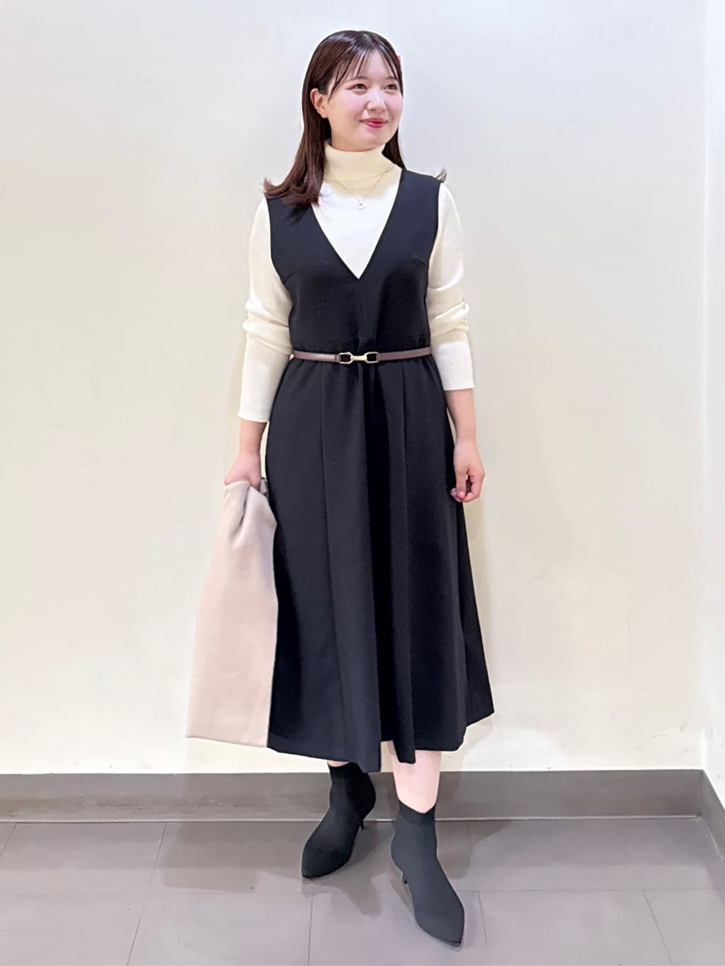 いくみさんの「UNTITLED｜【洗える/アンサンブル可能/ウール100%】リブタートルネックウールニット」を使ったコーディネート