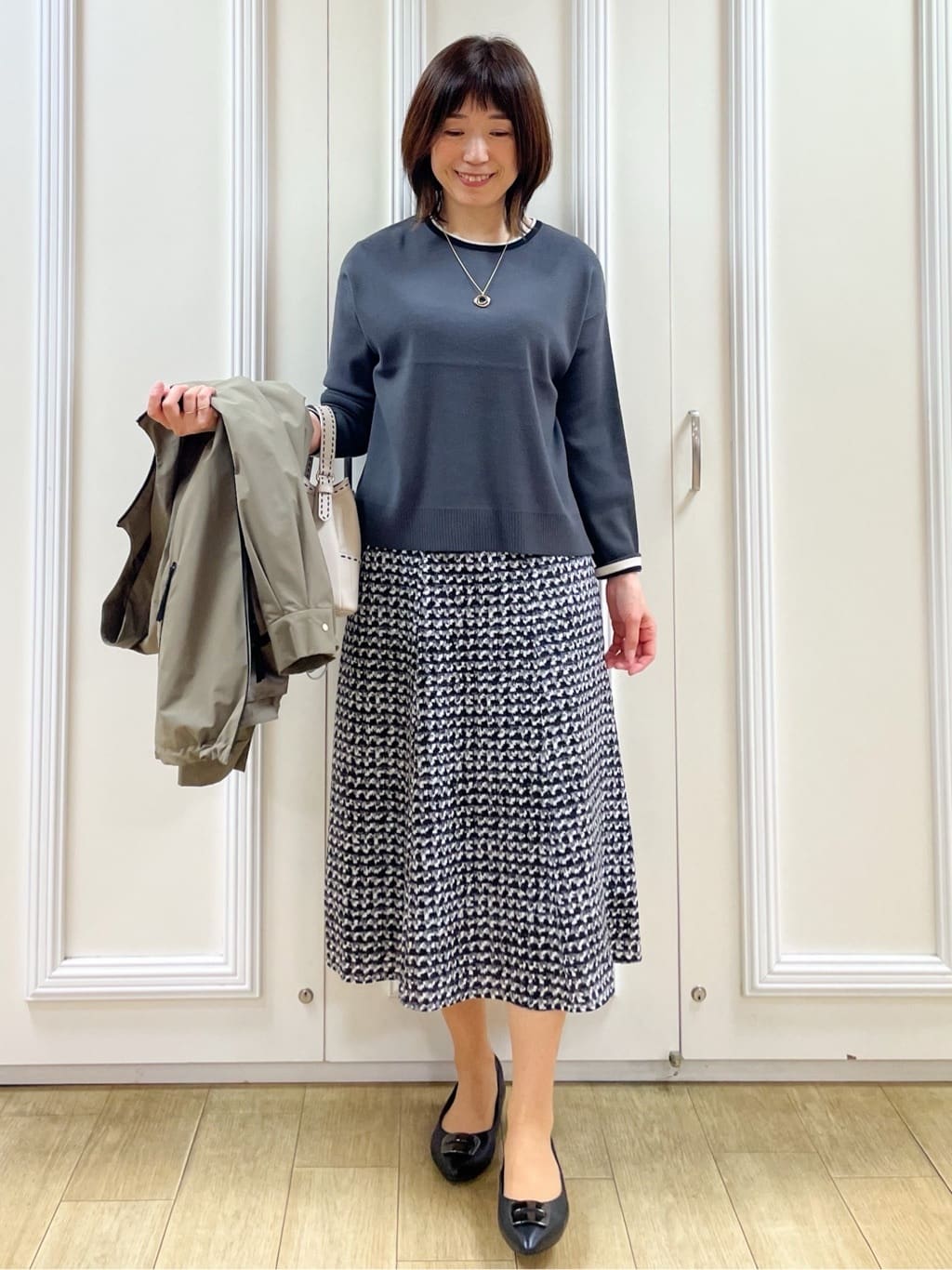 めいさんの「Reflect｜【ライトアウター／キレイ見え／気軽な羽織に◎】スポーティライトアウター」を使ったコーディネート