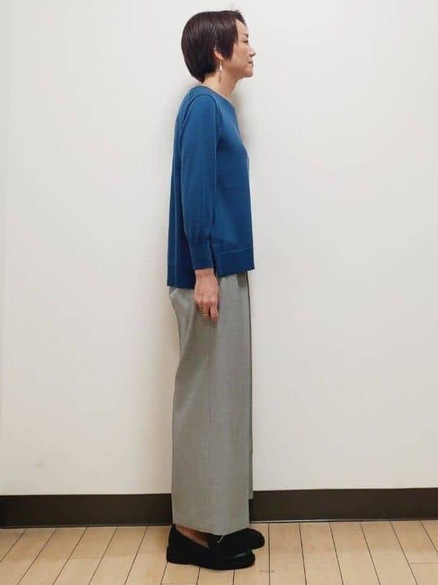 yuuさんの「Reflect｜【ちくちくしない／アンサンブル可／通勤におすすめ◎】オフボディニット」を使ったコーディネート