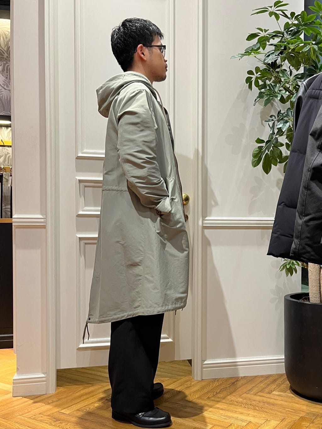 Tokuさんの「DRESSTERIOR｜レインプルーフ モッズコート」を使ったコーディネート