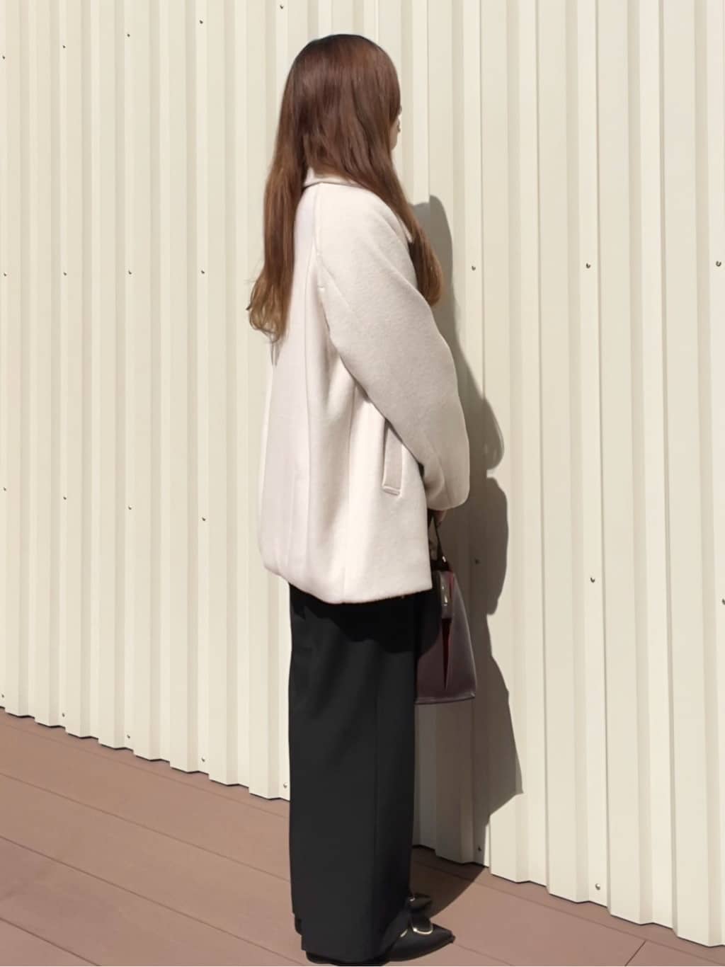Ramuさんの「OPAQUE.CLIP｜カシミヤブレンドウールミドルピーコート」を使ったコーディネート