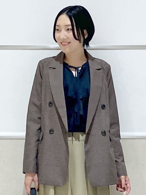 eriko さんの「Dessin｜【セットアップ可・洗える】ダブルタックワイドパンツ」を使ったコーディネート