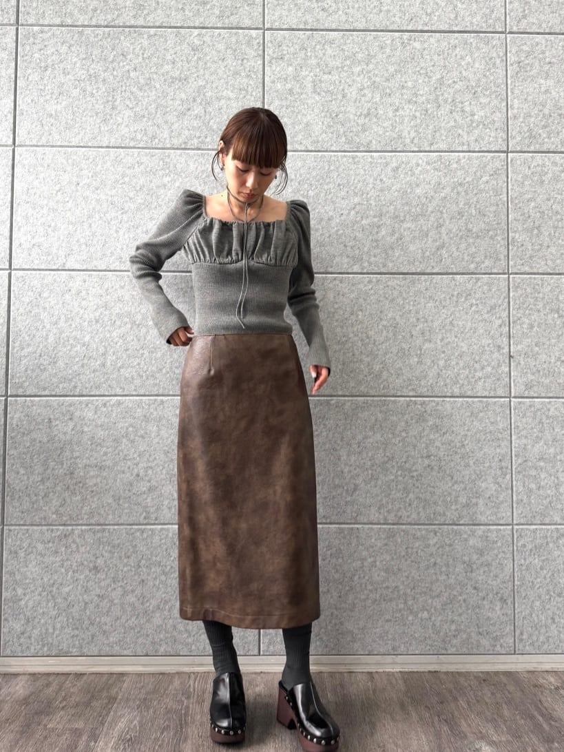 designer yukaさんの「CODE A｜femi gather rib knit」を使ったコーディネート