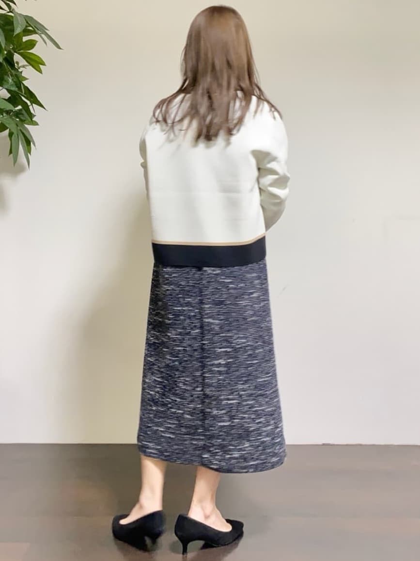 tomoさんの「UNTITLED｜【洗える/ストレッチ】ツイードジャージワンピース」を使ったコーディネート