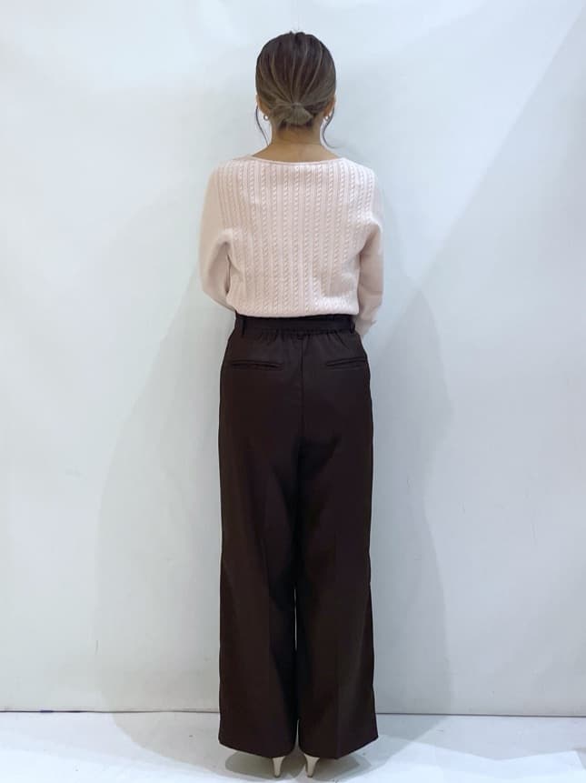 manaさんの「OPAQUE.CLIP｜ベルト付き2タックワイドパンツ【洗濯機OK／ストレッチ／防シワ／イージーアイロン】」を使ったコーディネート