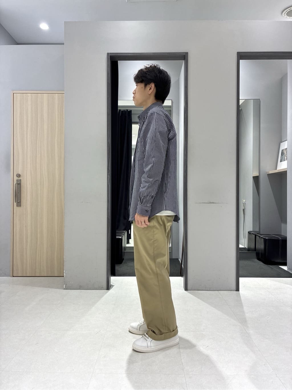 わいずみさんの「TAKEO KIKUCHI｜【抗菌防臭/シーズンレス】シアサッカー ジャージシャツ」を使ったコーディネート