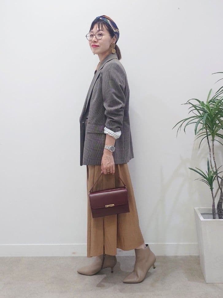 MUTSUKOさんの「UNTITLED｜【セットアップ可】ウールライク ダブルブレストジャケット」を使ったコーディネート