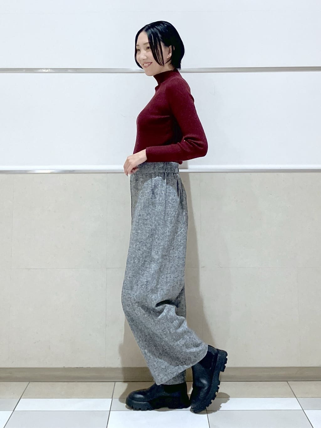 eriko さんの「Dessin｜【洗える】リブタートルネックニット」を使ったコーディネート