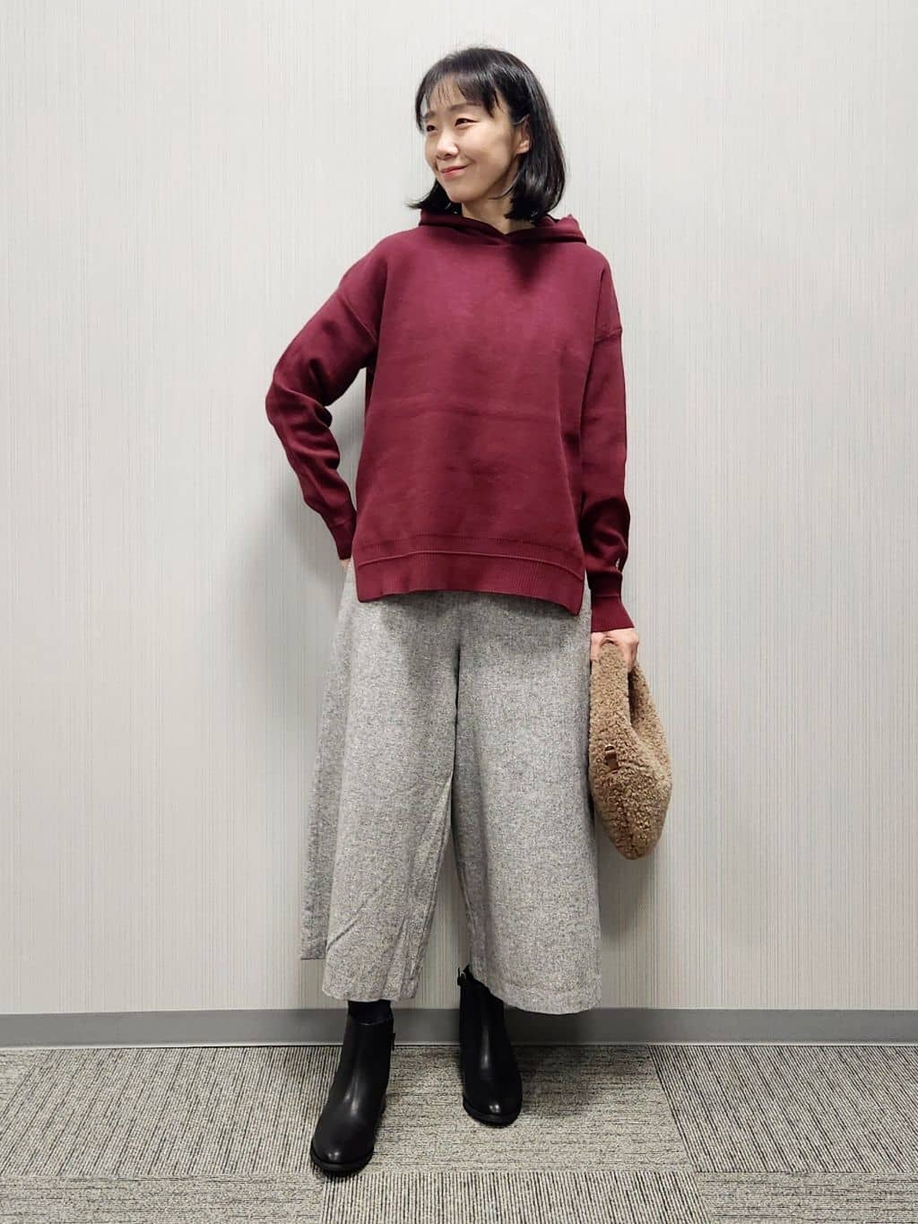 naraさんの「Dessin｜【洗える／体型カバー】ちょうどいいニットパーカ」を使ったコーディネート