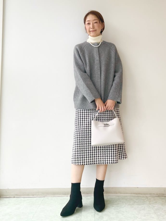 aliceさんの「UNTITLED｜【軽アウター/ミドル丈】ウールニットコーディガン」を使ったコーディネート