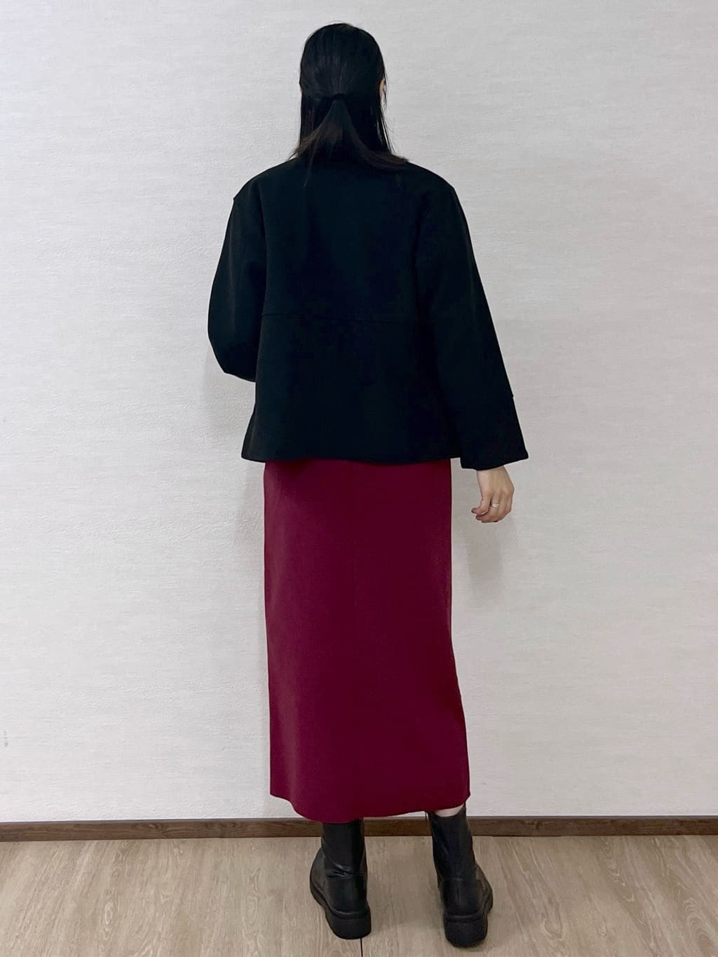 sachikoさんの「OPAQUE.CLIP｜ウールライクメルトンノーカラーコート【洗濯機洗い可】」を使ったコーディネート