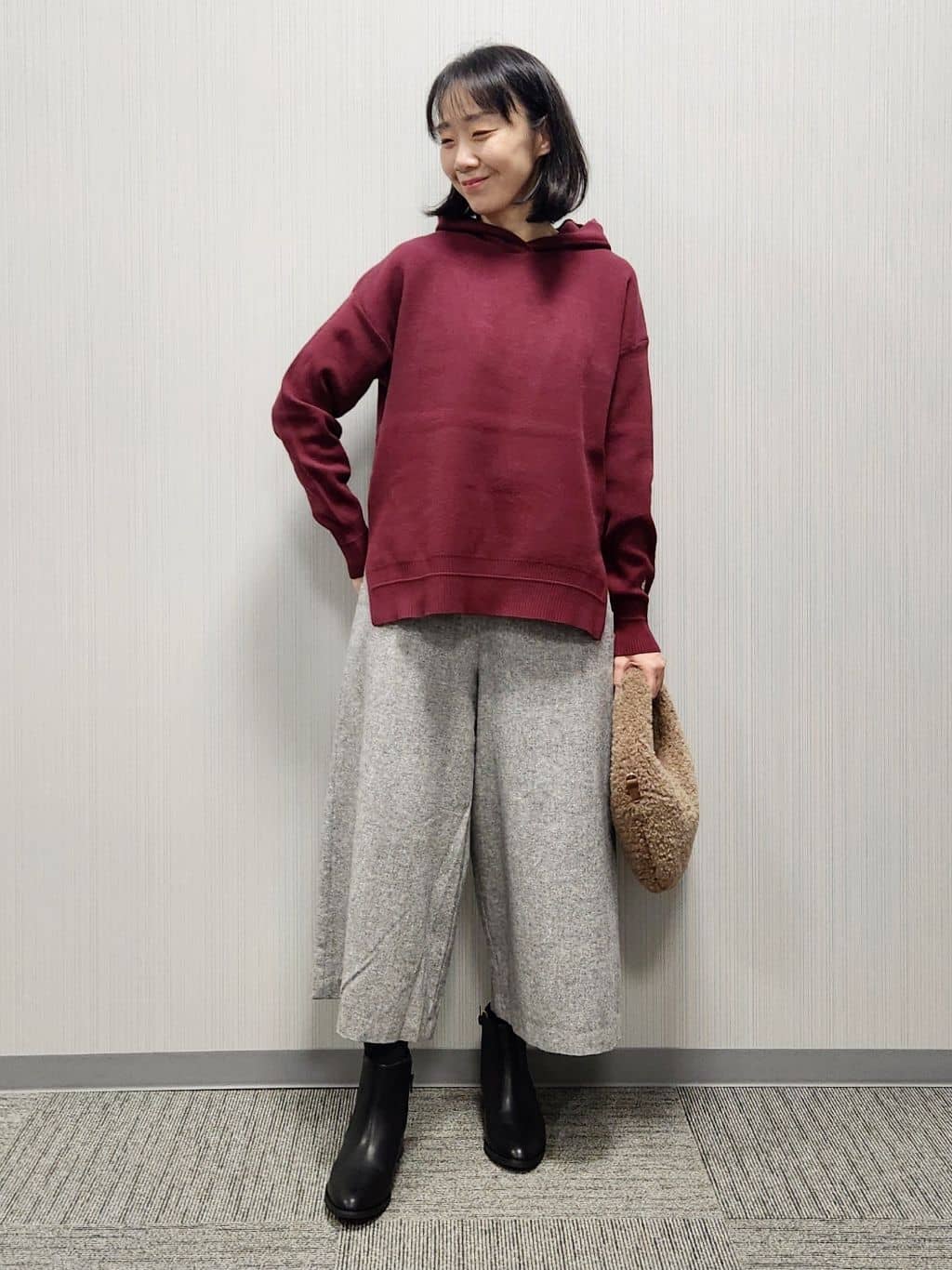 naraさんの「Dessin｜【洗える／体型カバー】ちょうどいいニットパーカ」を使ったコーディネート