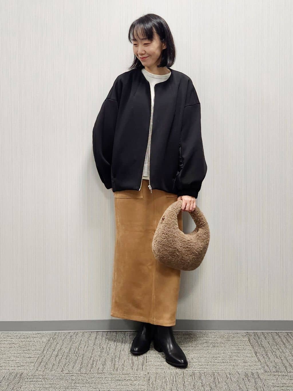 naraさんの「Dessin｜ダンボールジップブルゾン」を使ったコーディネート